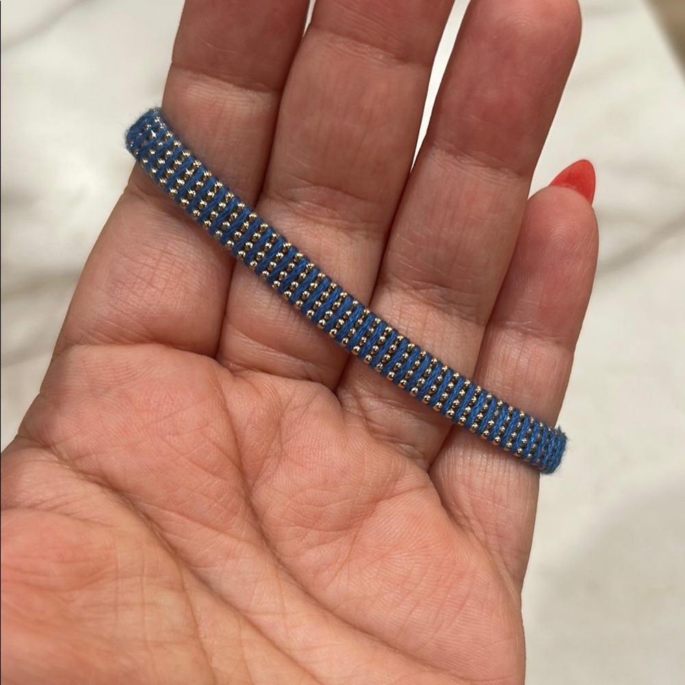 Blue and Gold Beaded Bracelet